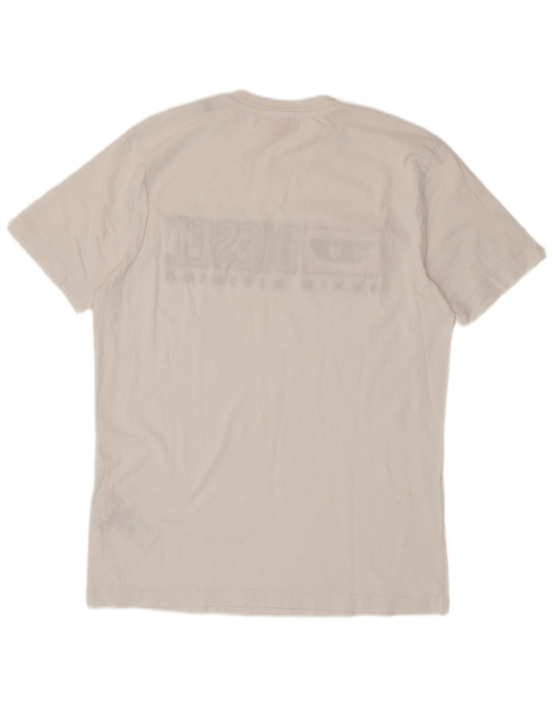Diesel Herre Grafisk T-Shirt Top XL Hvid Bomuld
