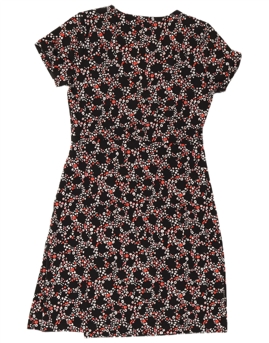 MICHAEL KORS Slå-om-kjole til kvinder UK 10 Small Black Floral Polyester