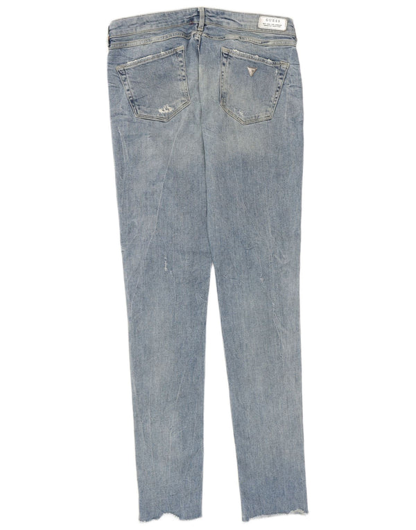 Guess Kvinders Distressed Skinny Jeans W30 L32 Blå Bomuld
