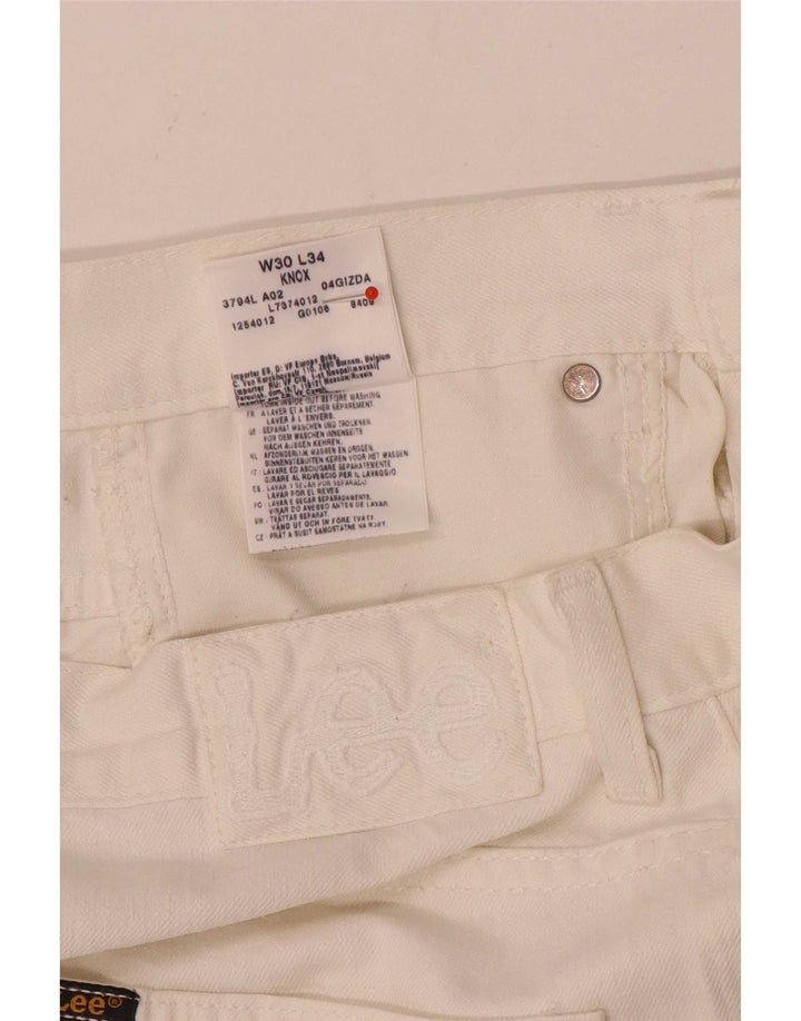 Lee Herre Knox Straight Jeans W30 L34 Hvid Bomuld