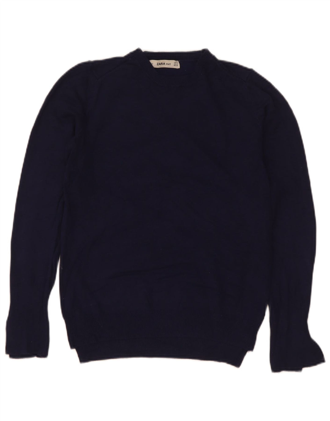 Zara Dame sweater med rund hals DK 12 Medium Navy Blue Viscose