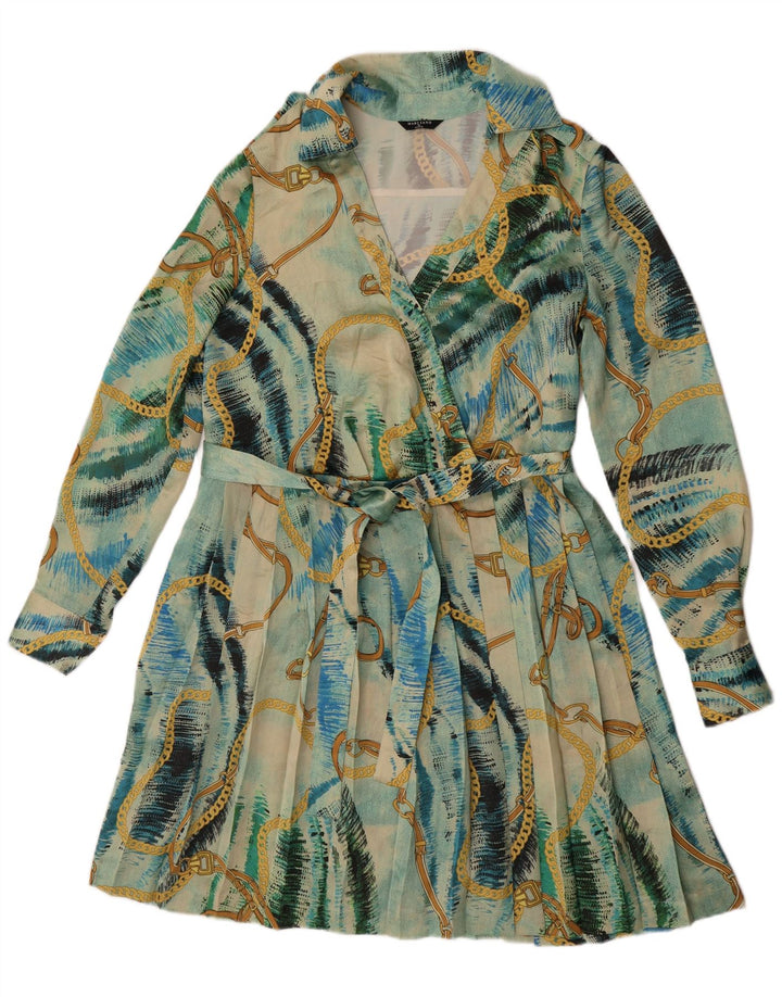 Guess By Marciano Kvinders abstrakt mønster A-line kjole US 6 Medium Blue