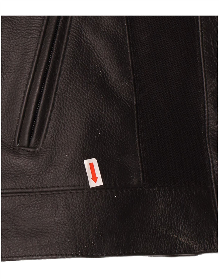 LEWIS dame bikerjakke i læder UK 18 XL sort læder