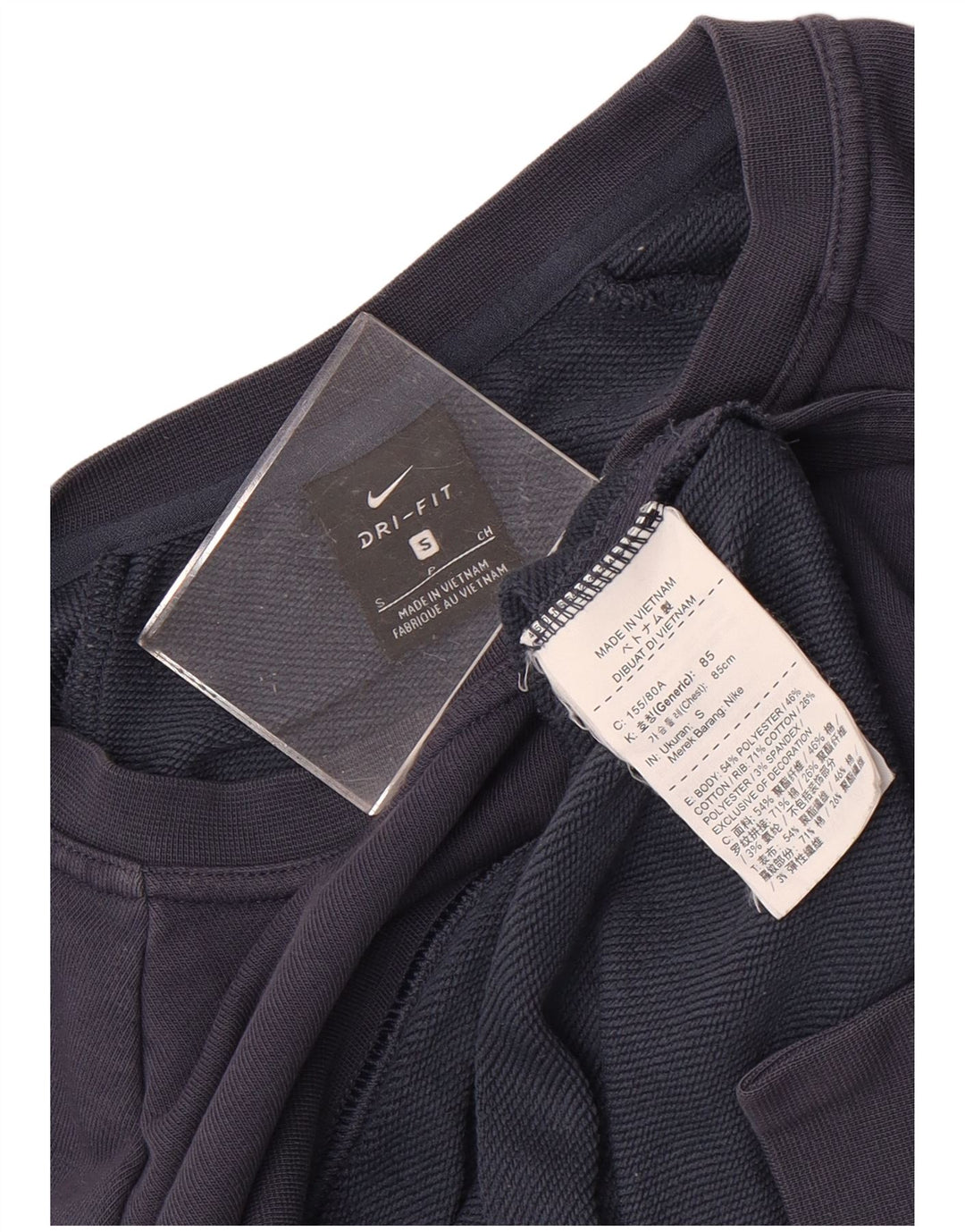 Nike Dame Dri Fit Oversized Sweatshirt Jumper UK 10 Small Navy Blue