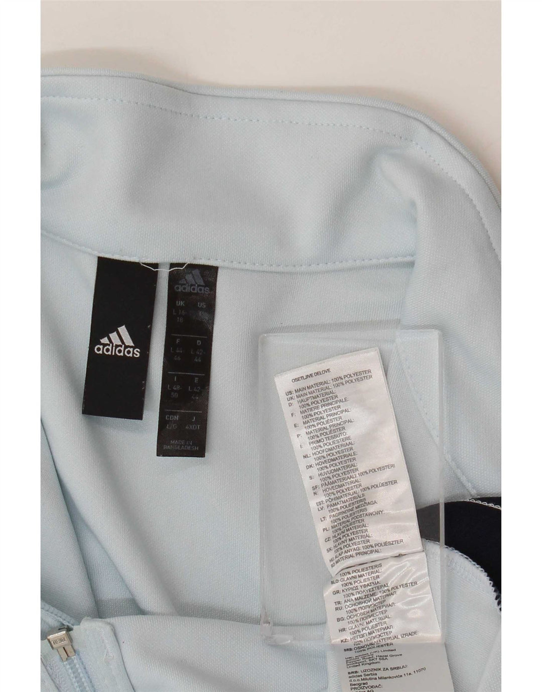 Adidas træningsdragt topjakke til kvinder UK 16/18 Stor blå farveblok