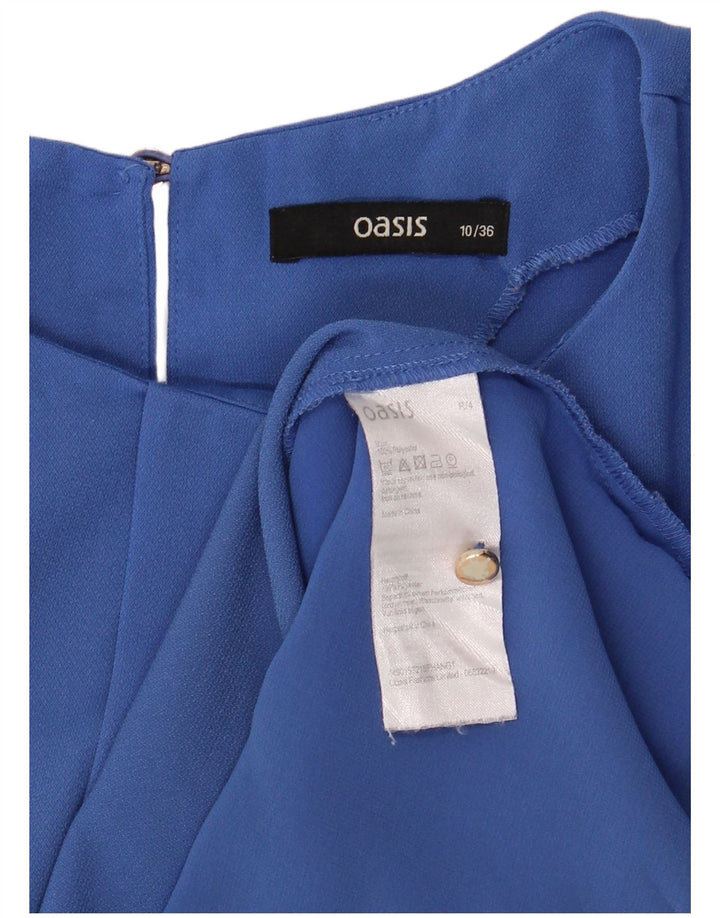 Oasis Dame Bluse Top UK 10 Small Blue Polyester