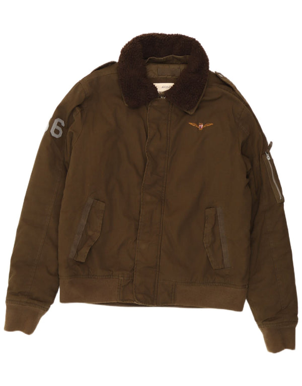 Aviazione Navale Herre Military Flight Aviator Jacket UK 40 Large Khaki