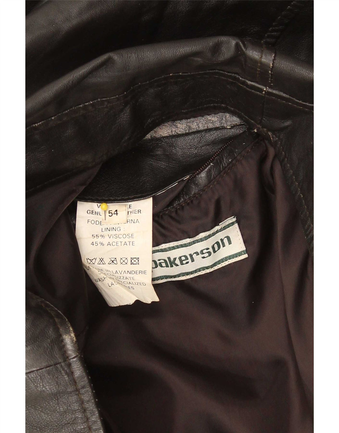 Vintage herre læderjakke IT 54 2XL Brun