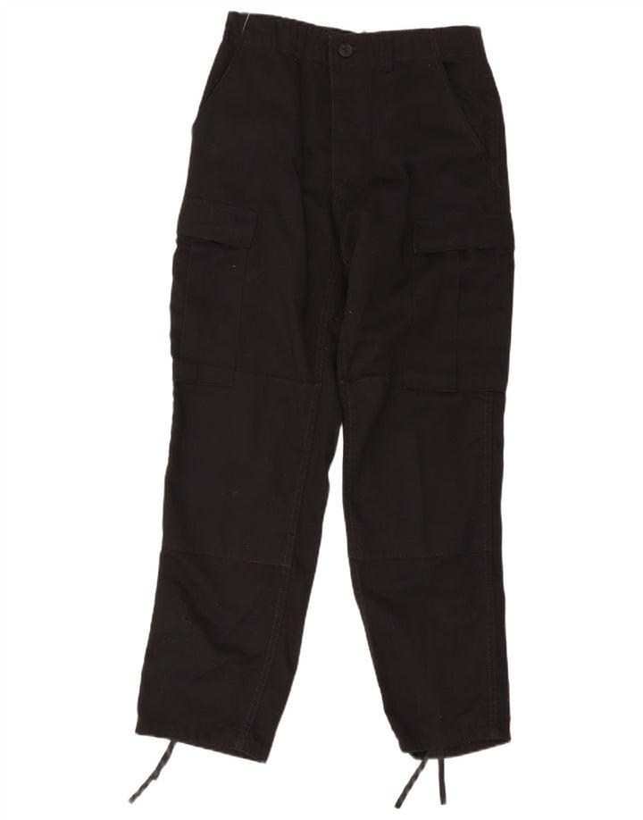 Vintage Dame Regular Cargo Bukser Små W28 L30 Sort Bomuld