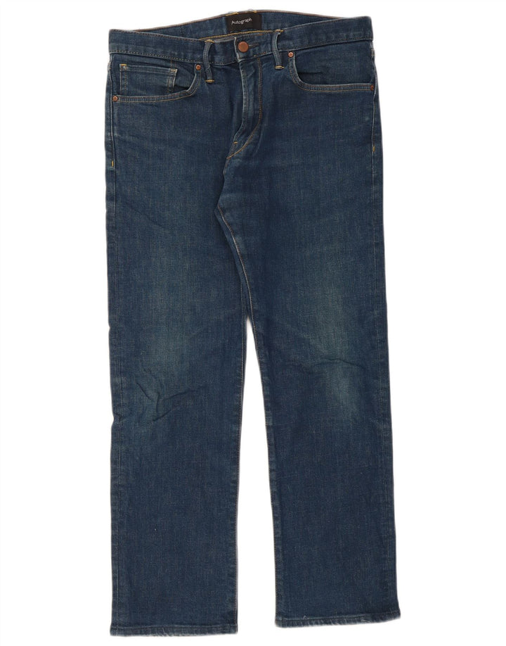 Marks & Spencer Herre Autograph Straight Jeans W32 L29 Blå Bomuld
