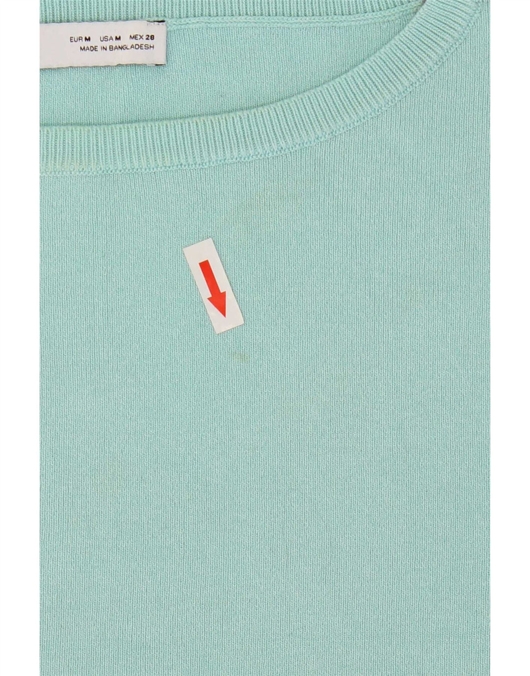 Zara Womens Crop T-Shirt Top UK 12 Medium Turkis Viscose