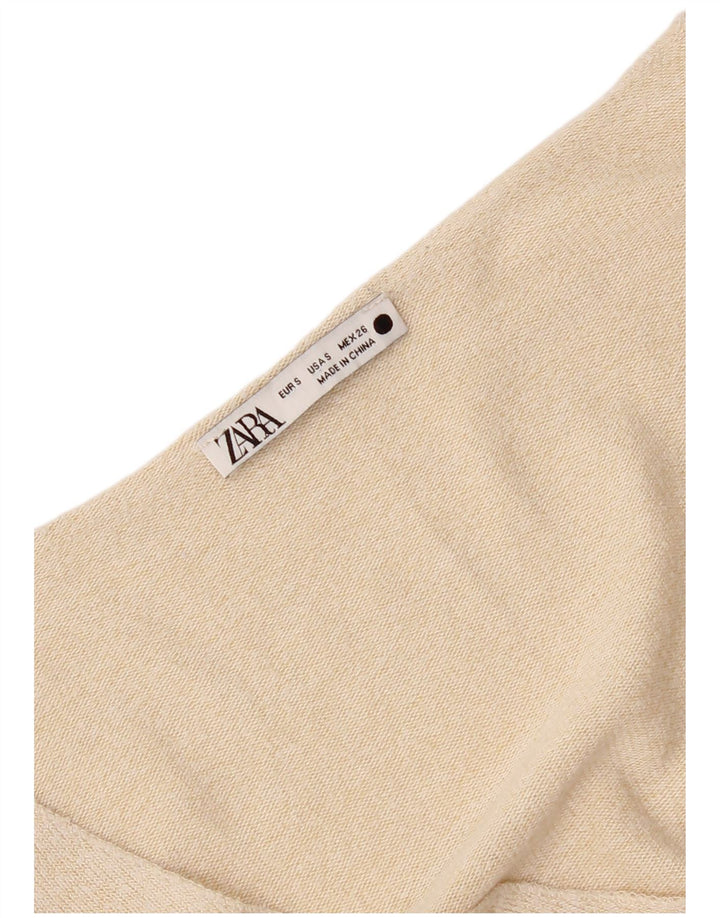 Zara Dame Top Langærmet UK 10 Small Beige