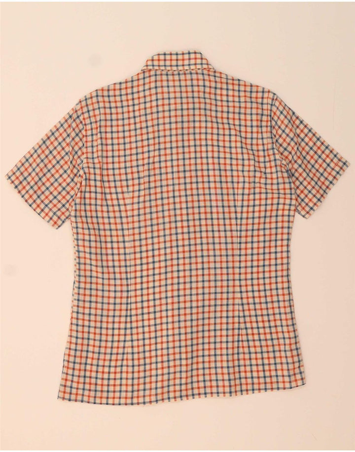 VINTAGE Mens Short Sleeve Shirt Medium Multicoloured Check