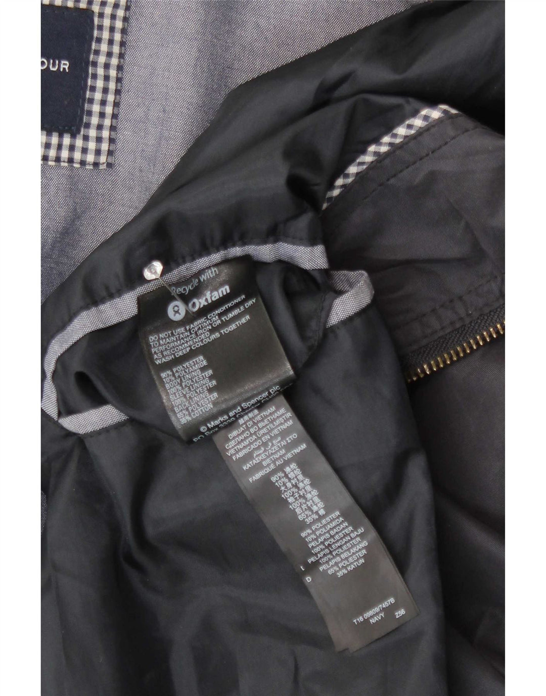 Marks & Spencer Herre Blue Harbor Bomber Jacket 2XL Navy Polyester