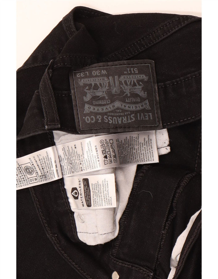 Levi's Herre 511 Slim Jeans W30 L32 Sort Bomuld