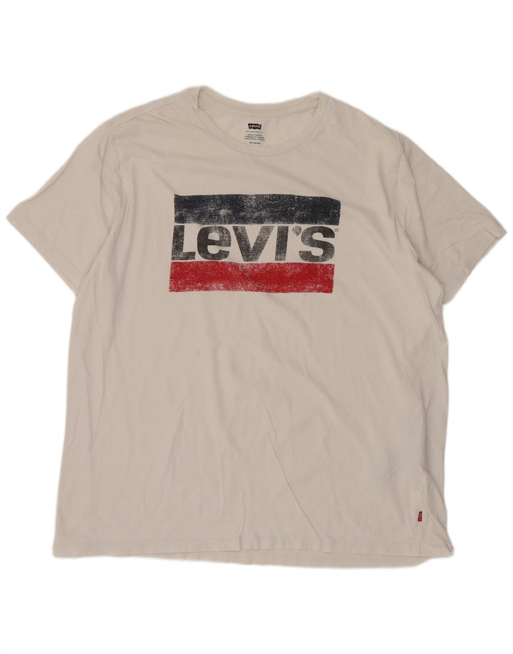 Levi's Herre grafisk T-shirt top XL hvid bomuld