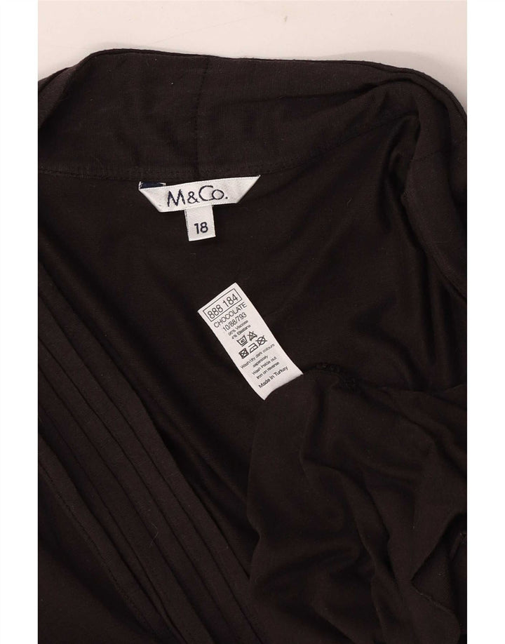 M&Co Womens Open Cardigan Sweater UK 18 XL Brun Viscose