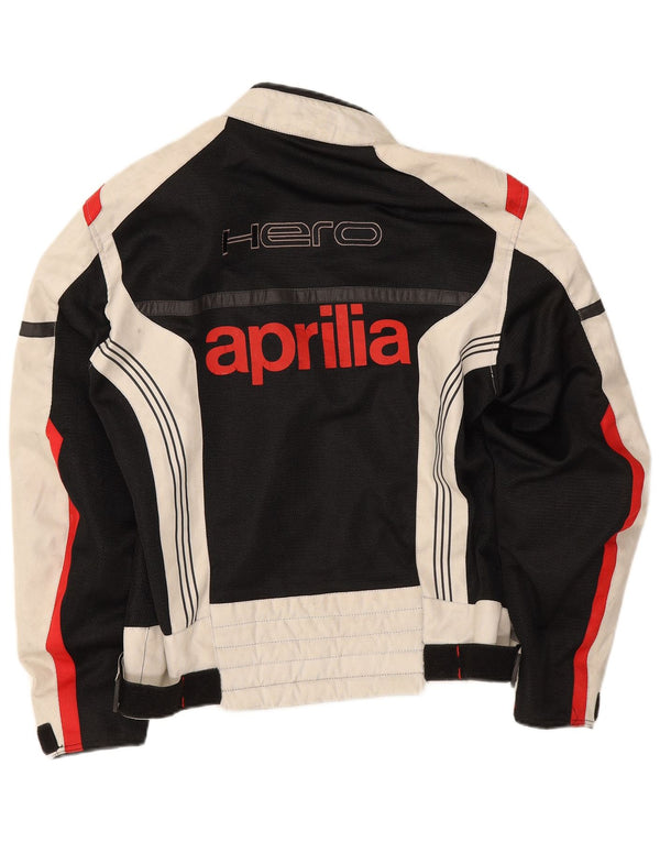 Aprilia Herre Graphic Racer Jacket UK 38 Medium Sort Colourblock Polyester