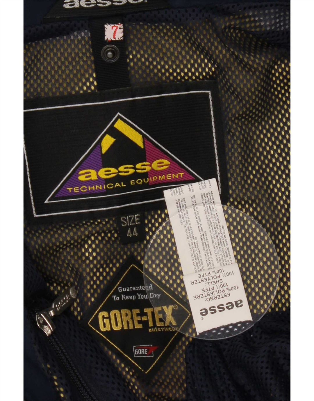 Aesse Gore-Tex regnjakke med hætte til kvinder IT 44 Mellem marineblå polyester