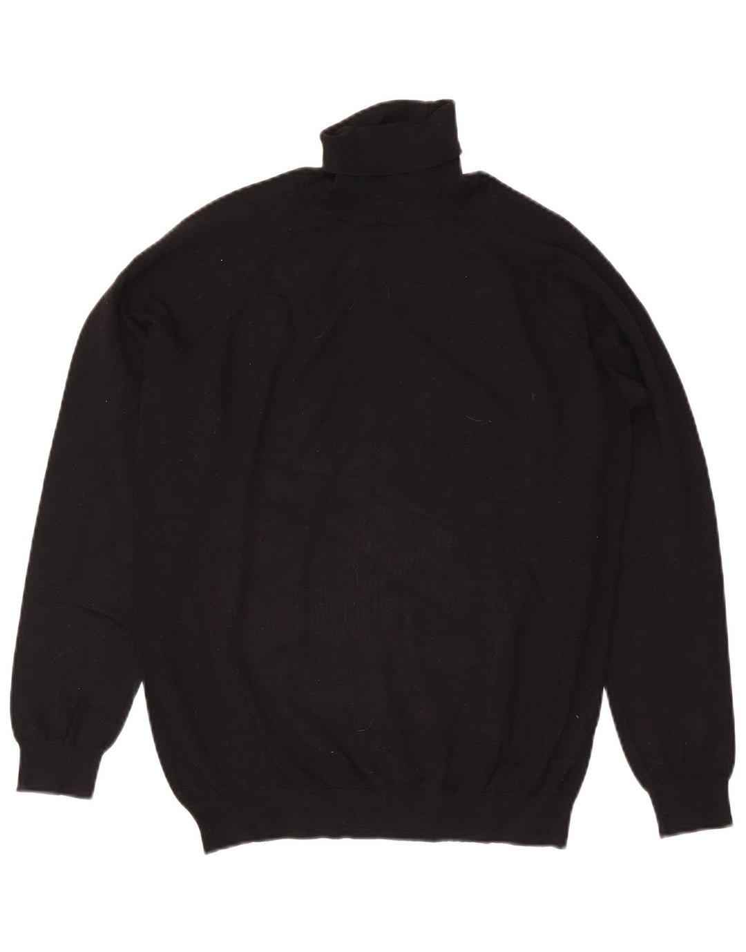 Zara Herre Rullehalstrøje Sweater Stor Sort Viscose