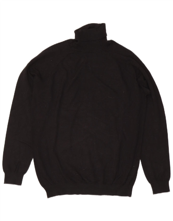 Zara Herre Rullehalstrøje Sweater Stor Sort Viscose