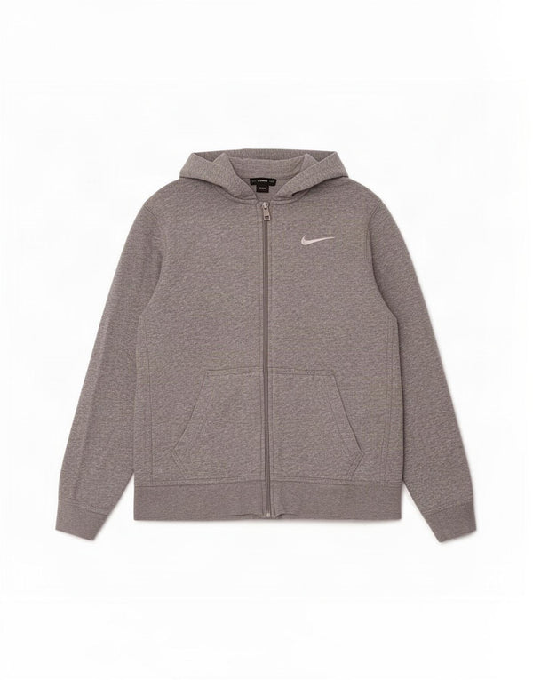 Nike hættetrøje med lynlås til drenge 12-13 år Stor grå bomuld