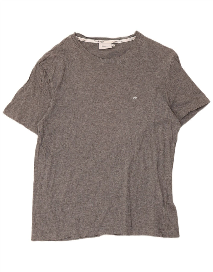 Calvin Klein Herre T-Shirt Top Stor Grå Bomuld