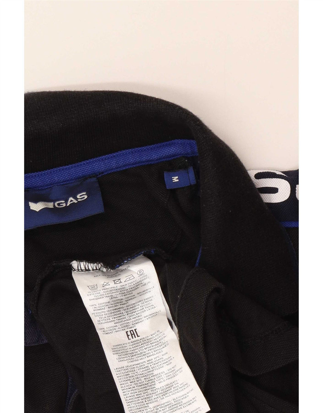 Gas Herre grafisk poloshirt Medium Sort Colourblock Bomuld