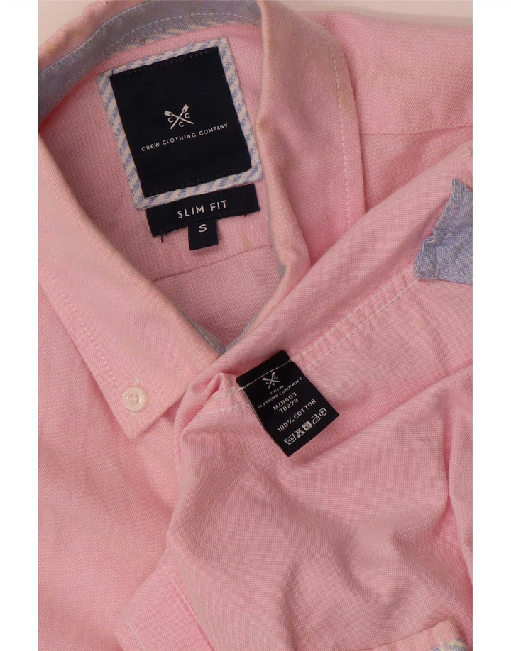 Crew Clothing Herre Slim Fit Shirt Lille Pink Bomuld