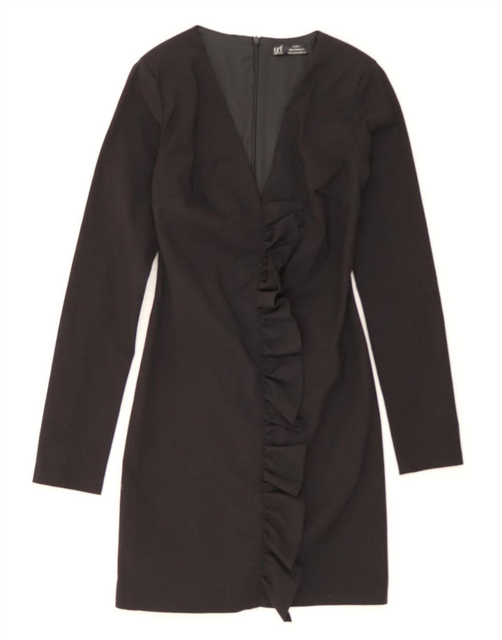 ZARA Womens Long Sleeve Sheath Dress UK 4 XS Black Polyester Vintage Zara and Second-Hand Zara from Messina Hembry 