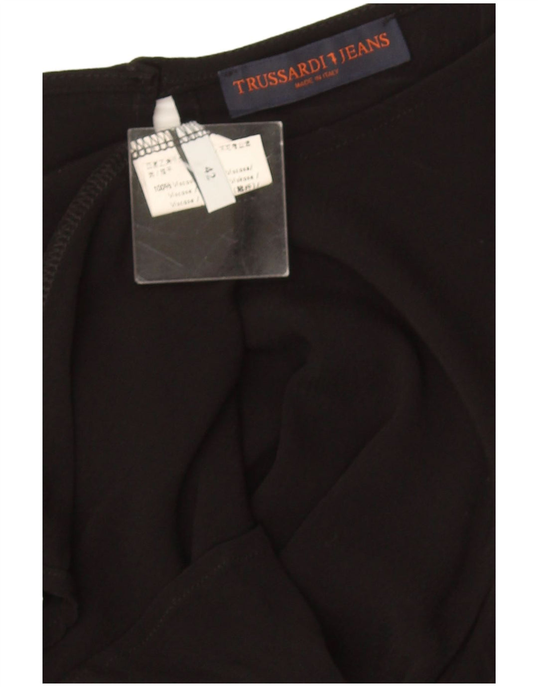 Trussardi Jeans Dame Langærmet Bluse Top IT 42 Medium Sort Viscose