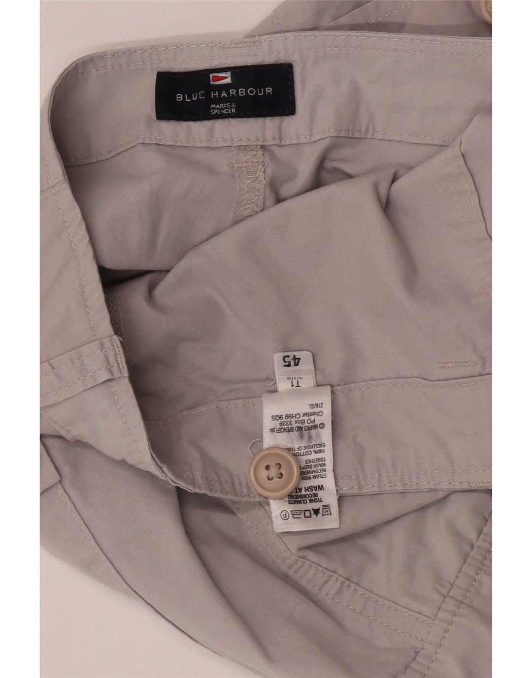 Marks & Spencer Herre Blue Harbor Cargo Shorts W36 Stor Grå Bomuld