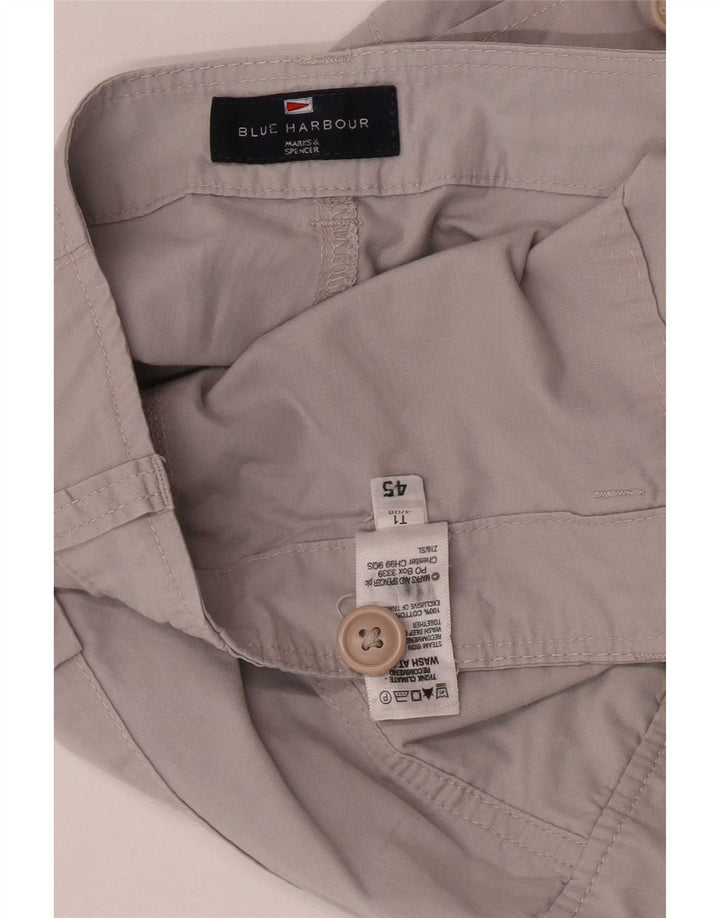 Marks & Spencer Herre Blue Harbor Cargo Shorts W36 Stor Grå Bomuld
