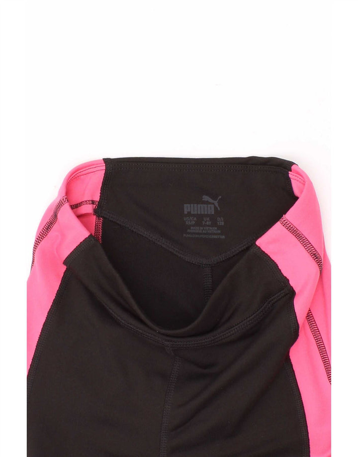 Puma Girls Grafiske Capri Leggings 7-8 år Sort Colourblock Polyester