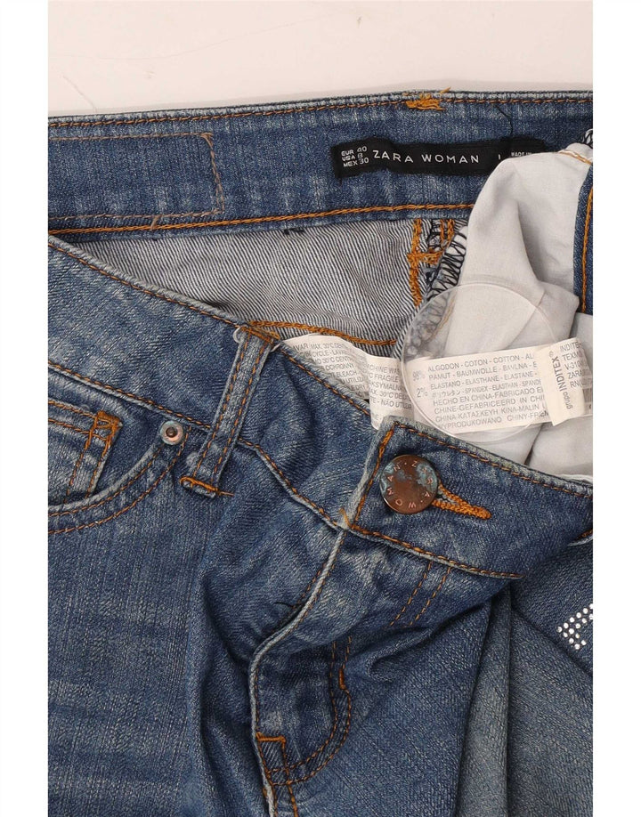 Zara Dame Bootcut Jeans EU 40 Medium W30 L30 Blå Bomuld