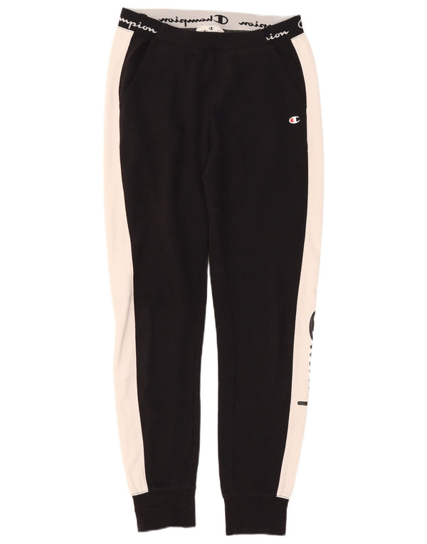 Champion Womens træningsdragt Bukser Joggers UK 10 Small Black Colourblock