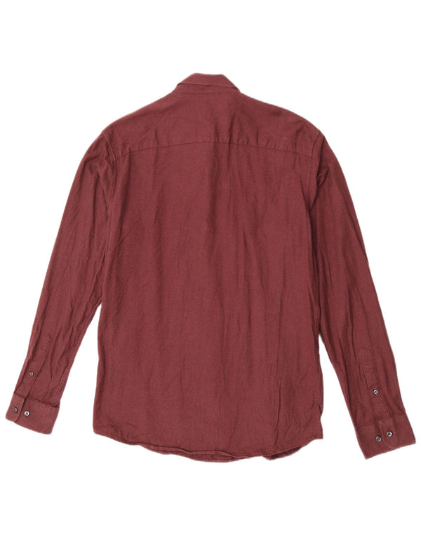 Jack & Jones Mens Slim Fit Shirt Medium Burgundy Cotton
