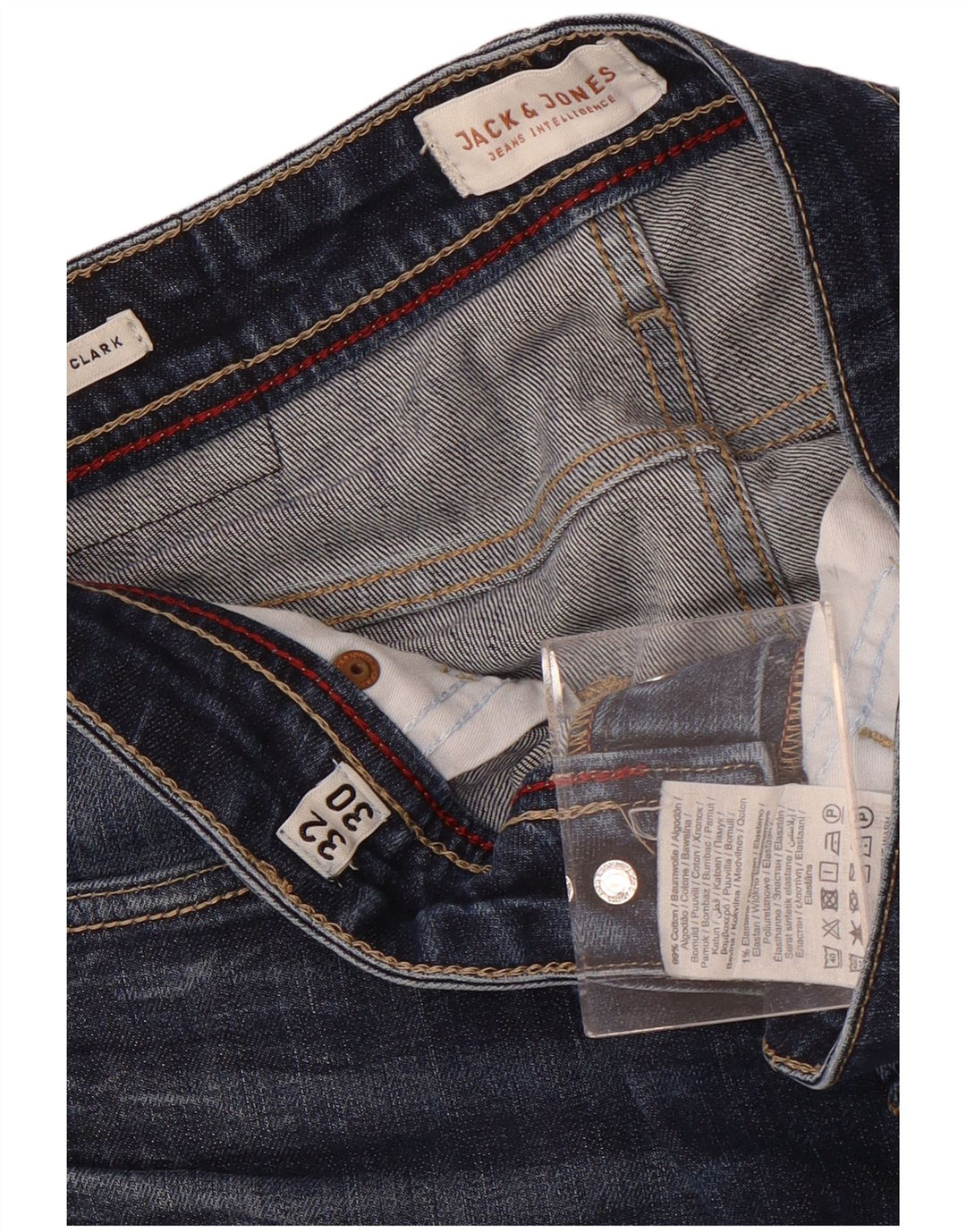 Jack & Jones Herre Clark Straight Jeans W32 L30 Blå Bomuld