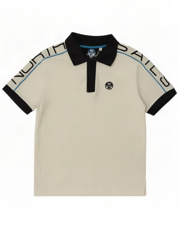 North Sails Boys Rugby Polo Shirt 13-14 År Stor Hvid Colourblock