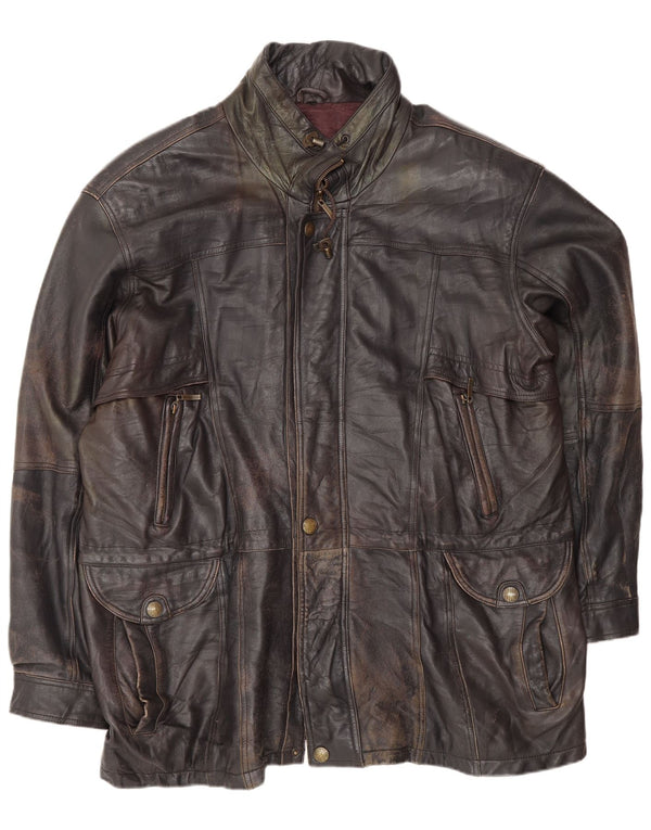 Vintage herre læderjakke UK 44 2XL sort læder