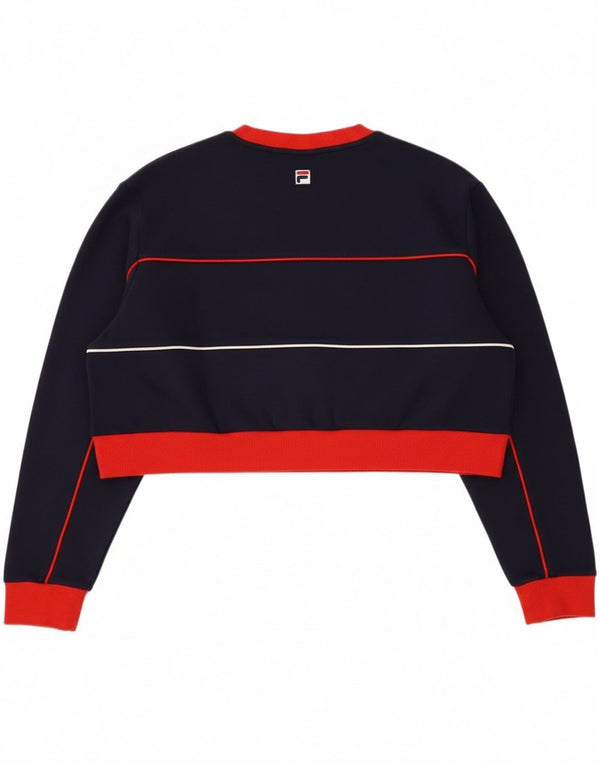 Fila Girls Graphic Sweatshirt Jumper 13-14 Years XL Navy Blue Colourblock