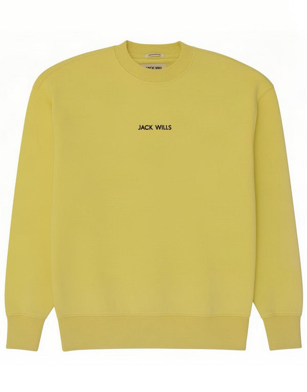Jack Wills Herre Oversized Sweatshirt Jumper Small Gul Bomuld