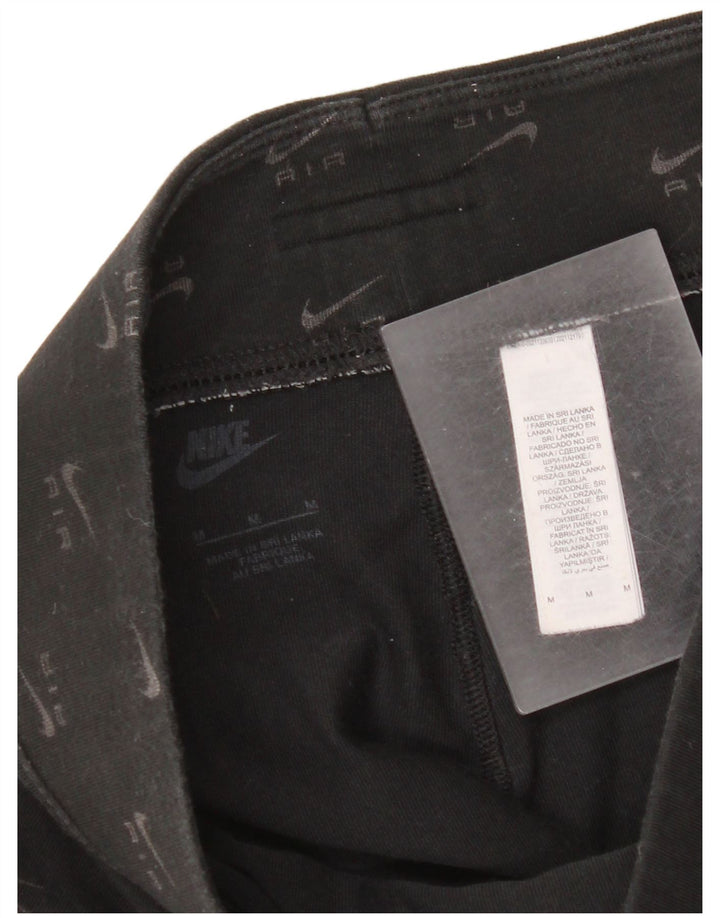 Nike Dame Grafiske Leggings UK 12 Medium Sort Bomuld