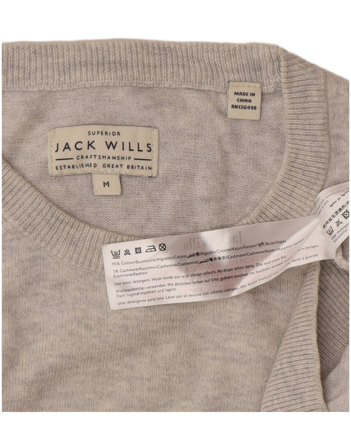 Jack Wills Herre Crew Neck Jumper Sweater Medium Grå Bomuld