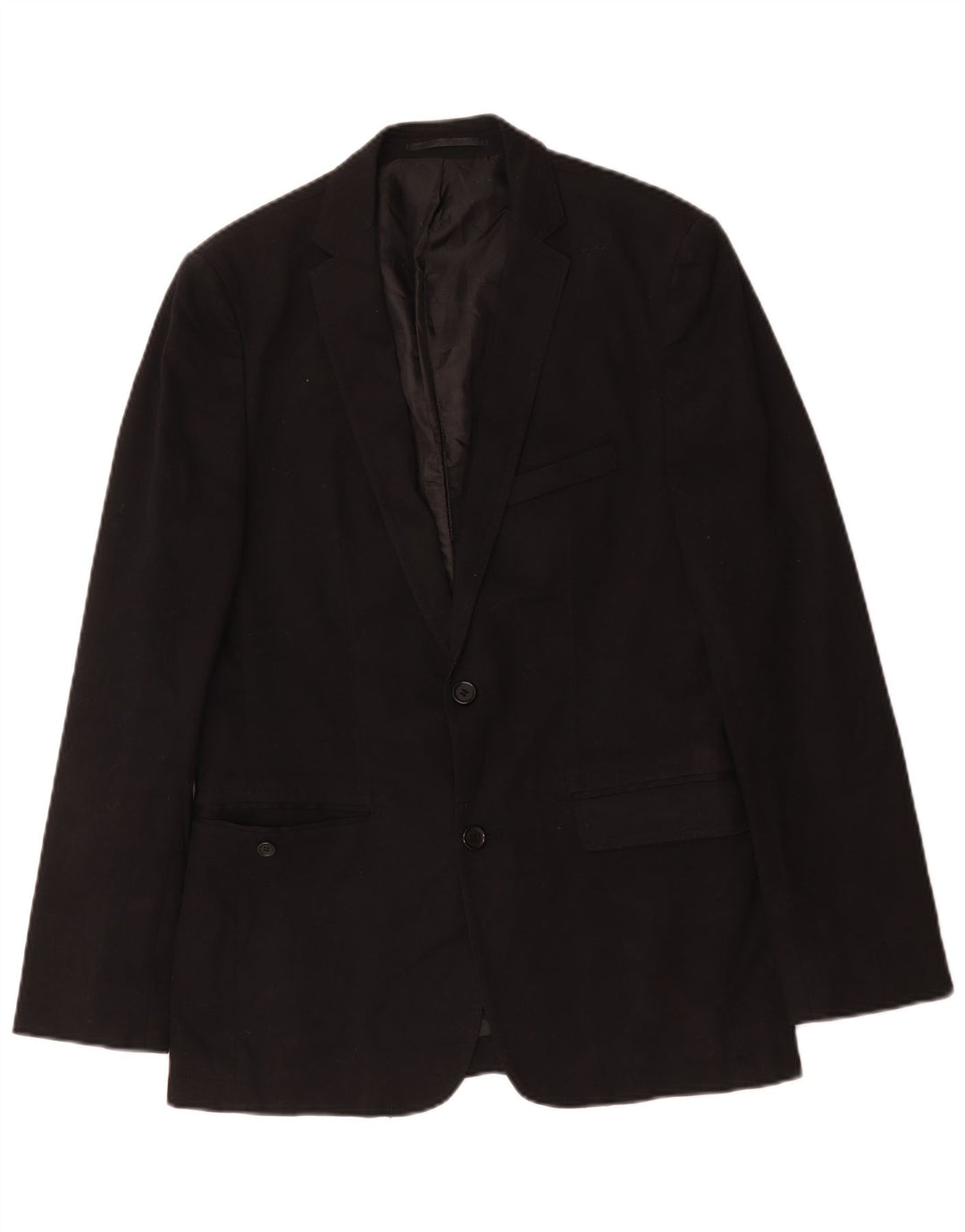 Zara Herre 2-knaps blazerjakke EU 50 Medium Sort viskose