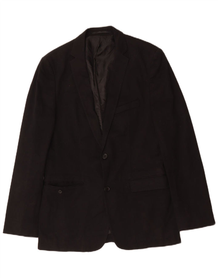 Zara Herre 2-knaps blazerjakke EU 50 Medium Sort viskose