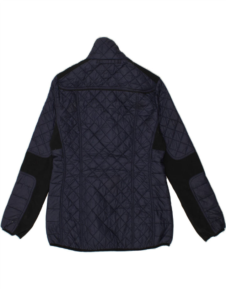 MUSTO Womens Quilted Jacket UK 14 Medium  Navy Blue Colourblock Vintage Musto and Second-Hand Musto from Messina Hembry 