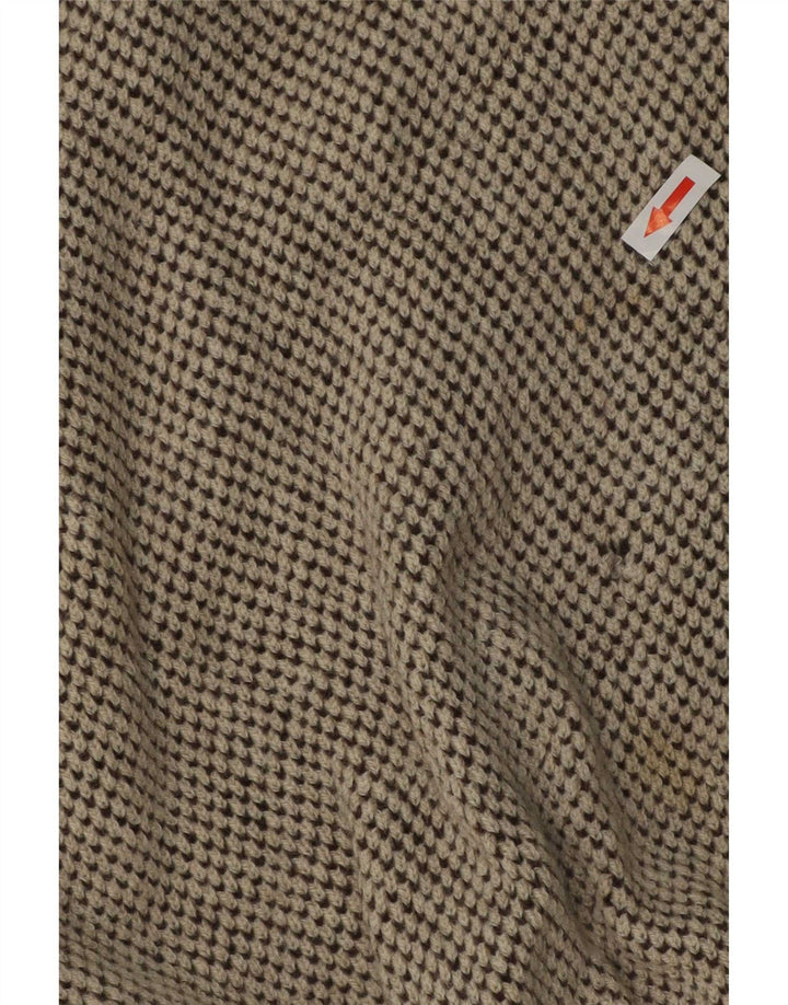 Bizzarro Herre Button Neck Jumper Sweater IT 48 Medium Beige Flecked