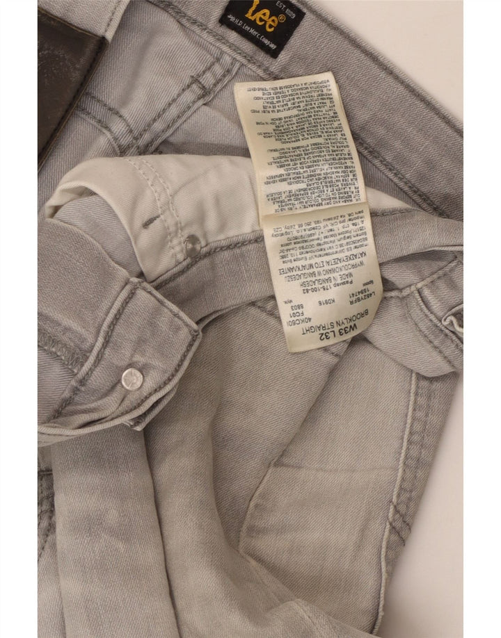 LEE Straight Jeans til mænd W33 L32 Grå