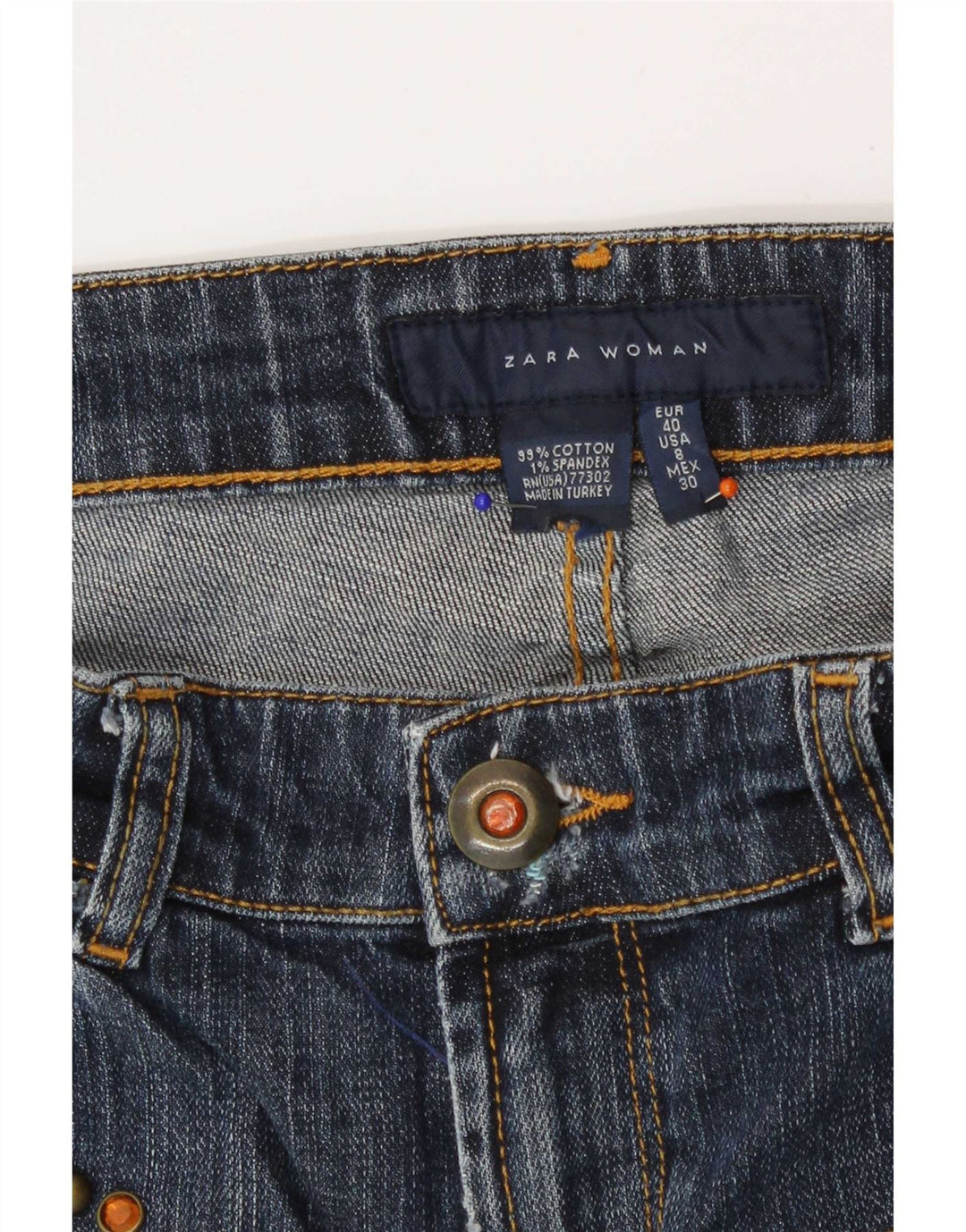 Zara Dame Bootcut Jeans EU 40 Medium W30 L35 Marineblå Bomuld